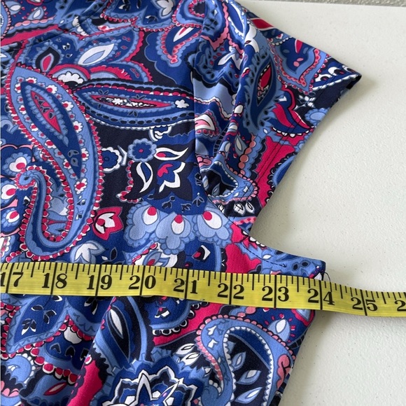 Talbots Plus sheath Dress with Side Knot Cap Sleeves Midi Length Career Church - Picture 9 of 10